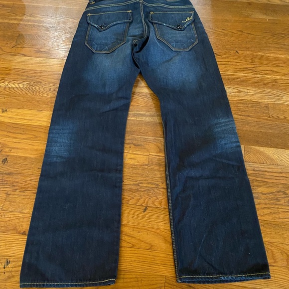 Ed Hardy Wide Loose Fit Denim Jeans Flap Pocket Vintage- size 32x34 - Picture 8 of 10
